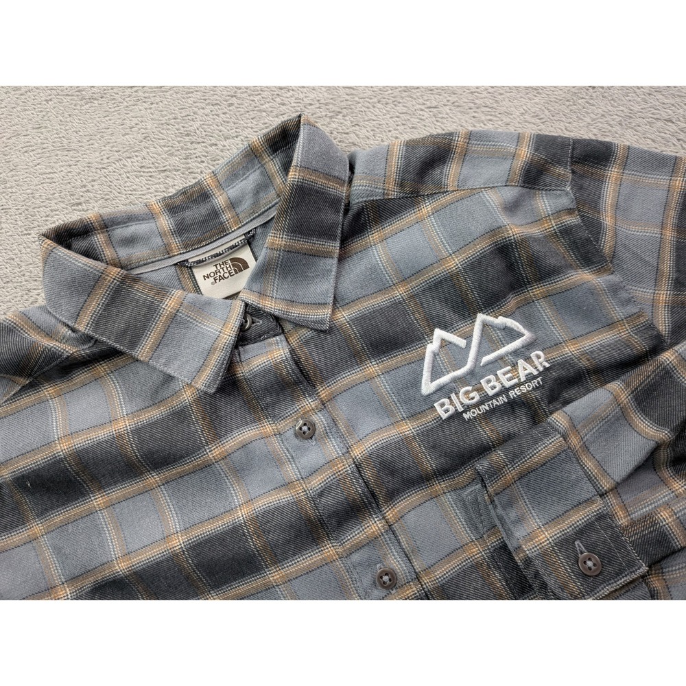The North Face Womens Grey Plaid Big Bear Mountain Resort Flannel Shirt Large